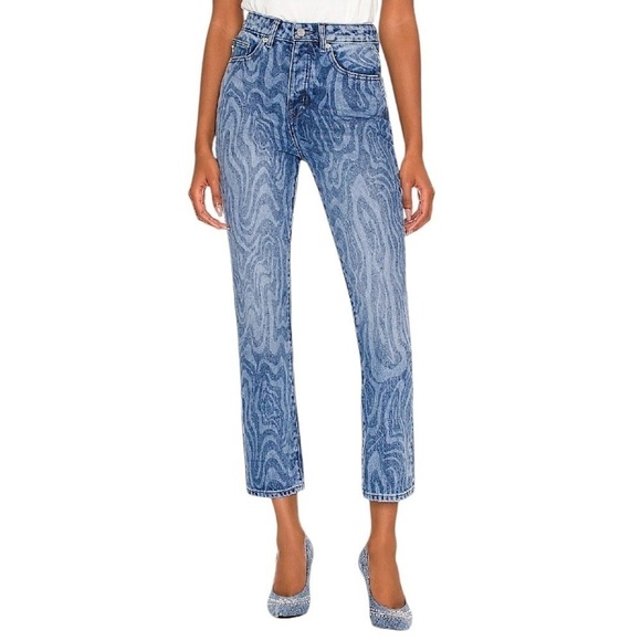 NWT Lovers +‎ Friends Reece High Rise Slim Straight Jeans Blue Canyon Size 26 - Picture 1 of 14